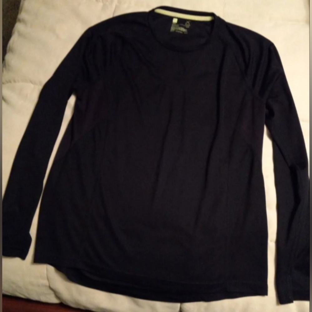 EXERSION men's long sleeve  fitted shirt size L Black